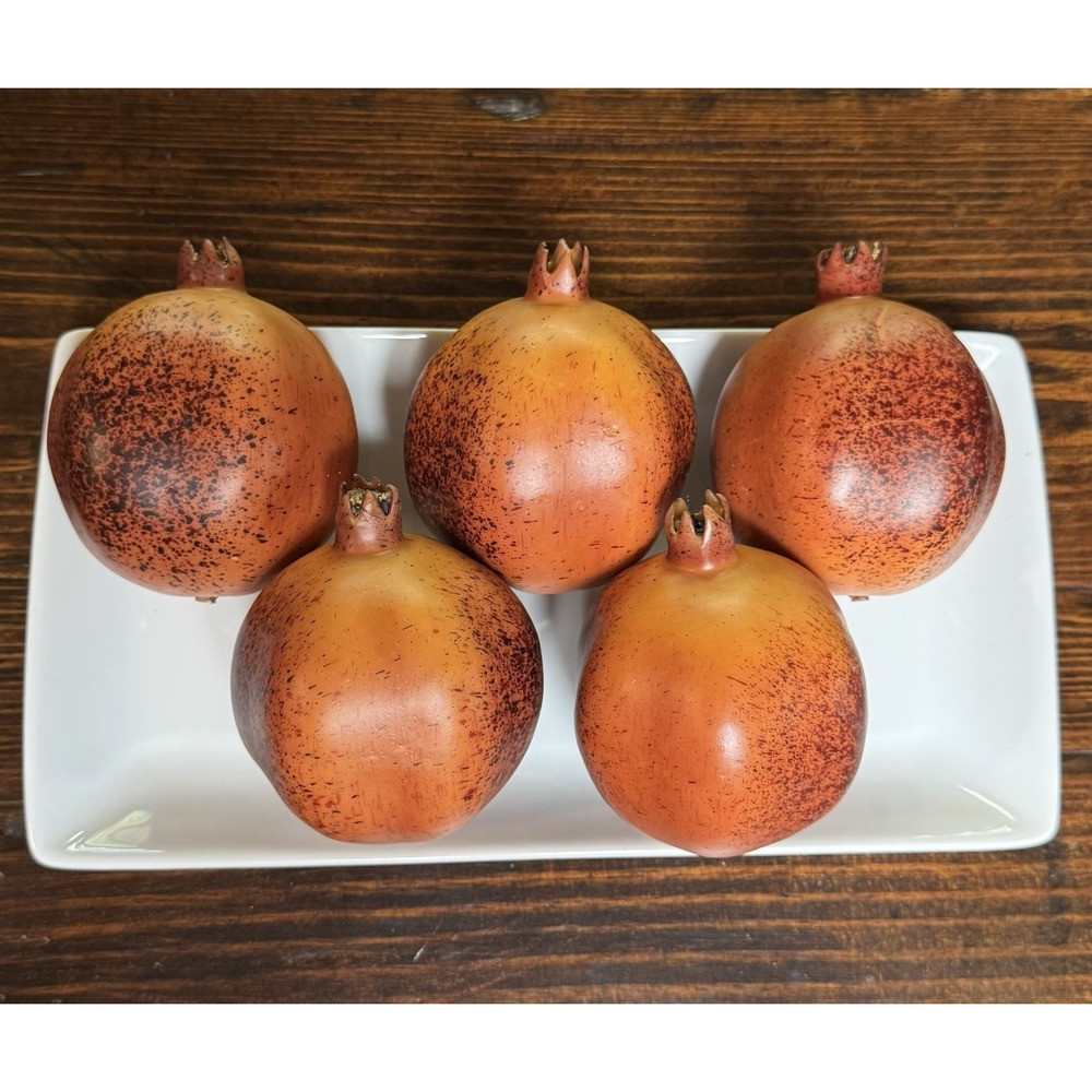 Lifelike Faux Pomegranate Fall Decoration Set Of 5 Realistic Artifical Fruit